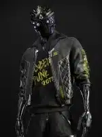 Cyberpunk 2077 Cyborg Black Leather Jacket
