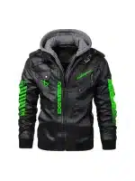 Cyberpunk Black Hooded Leather Jacket