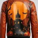 Halloween Haunted Pumpkin Leather Jacket