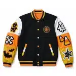 Halloween Spooky Boo Wool Varsity Jacket
