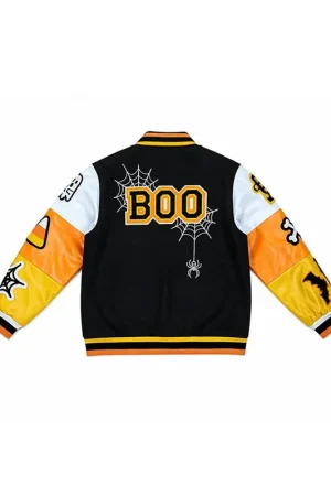 Halloween Spooky Boo Wool Varsity Jacket