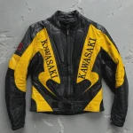 Kawasaki Motorcycle Riding Genuine Leather Biker Jacket