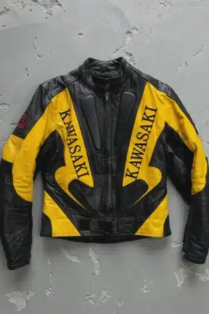 Kawasaki Motorcycle Riding Genuine Leather Biker Jacket