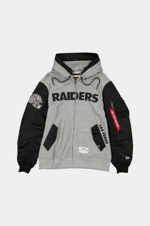 Las Vegas Raiders x Alpha x New Era MA-1 Zip Up Hoodie