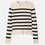Leanne S2 Kristen Johnston Navy Striped Ribbed Sweater