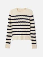 Leanne S2 Kristen Johnston Navy Striped Ribbed Sweater
