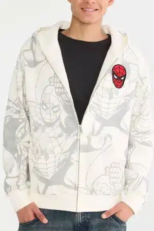 Marvel Spider-Man Action Print Boxy Hooded Jacket