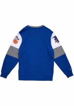 Mitchell and Ness New York Knicks Blue Overtime Long Sleeve Fashion Sweatshirt