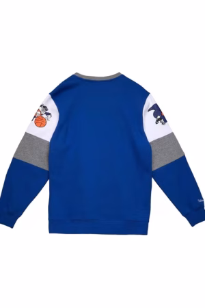 Mitchell and Ness New York Knicks Blue Overtime Long Sleeve Fashion Sweatshirt