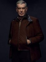 MobLand Pierce Brosnan Brown Suede Leather Jacket