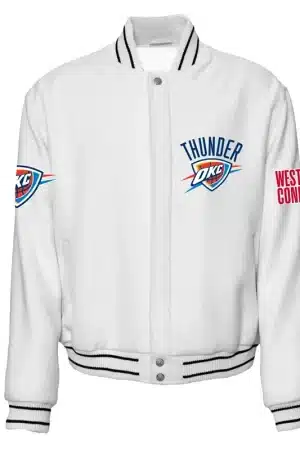 Oklahoma City Thunder Black and White Varsity Wool Jacket