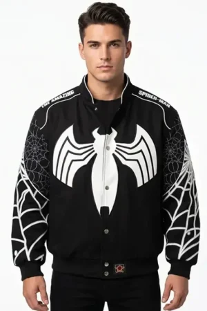 Spiderman Back in Black Varsity Jacket