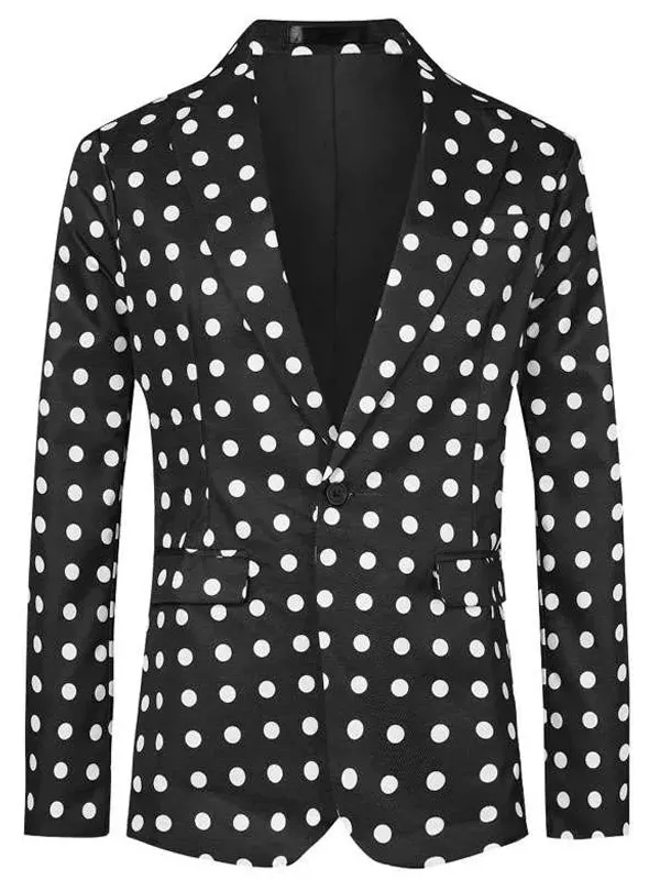 Black Polka Dot Blazer for Men & women Black Polka Dot Blazer