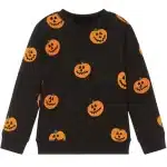 Black Pumpkin Printed Sweatshirt