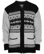 Classic Geometric Aztec Pattern Knitted Cardigan