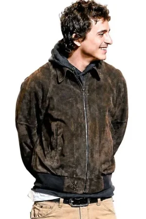 Dune Part Three 2026 Timothee Chalamet Brown Suede Bomber Jacket