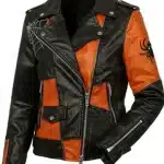 Halloween Patchwork Biker Leather Jacket