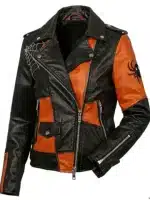 Halloween Patchwork Biker Leather Jacket