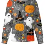 Halloween Pumpkin and Ghost Scrub Crewneck Sweatshirt
