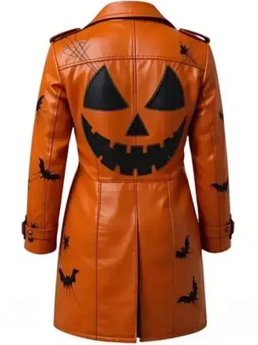 Halloween Spooky Leather Trench Coat 01 Halloween Spooky Leather Trench Coat