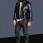 Jason Momoa Black Leather Trucker Jacket
