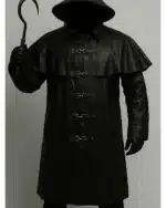 Steampunk Fisherman Halloween Cosplay Black Leather Coat