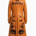 The Shadow Veil Pumpkin Leather Coat