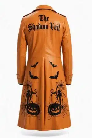 The Shadow Veil Pumpkin Leather Coat