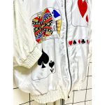 Vintage White Playing Card Nylon Jacket