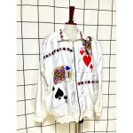 Vintage White Playing Card Nylon Jacket