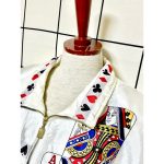 Vintage White Playing Card Nylon Jacket